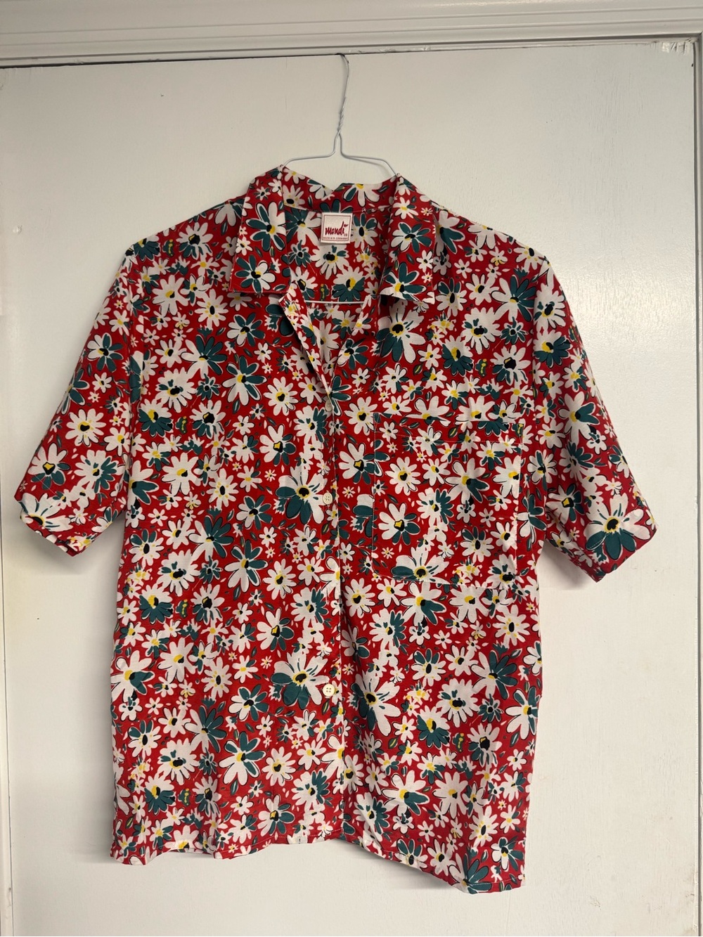 Mondi Red Floral Short-Sleeve Button-Down Shirt